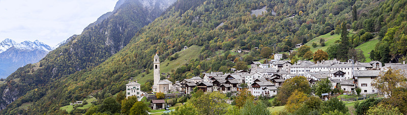 Swiss mountain village Soglio, canton of the Griso
