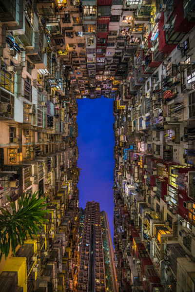 香港拥挤的住宅楼