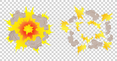 Cartoon explosion animation frames for game. Boom 