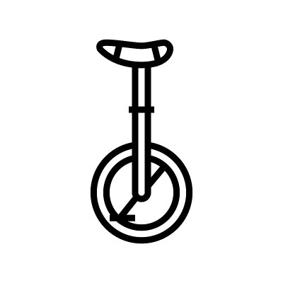 单轮自行车线图标矢量插图