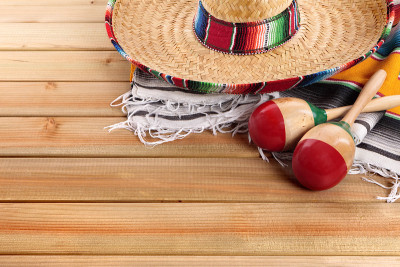 墨西哥cinco de mayo墨西哥帽节背景