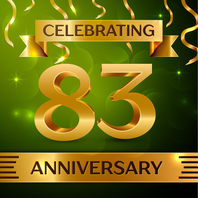 Realistic Eighty three 83 Years Anniversary Celebr