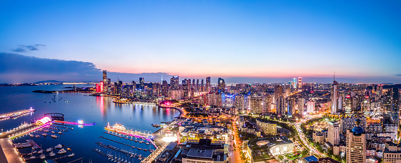 青岛海岸线建筑景观航拍