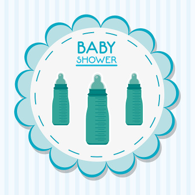 Bottle of baby shower card design