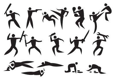 Icon of a men fighting