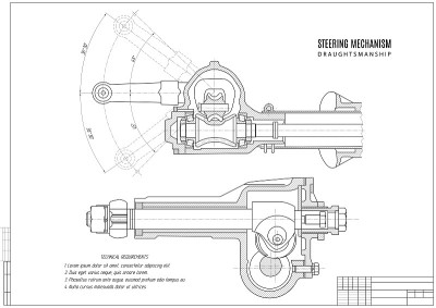 technical drawing construction draft with a frame 