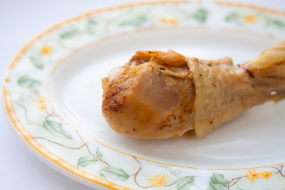 盘子里的鸡腿