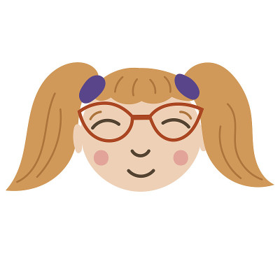 宝贝女孩脸图标设计。矢量插图。