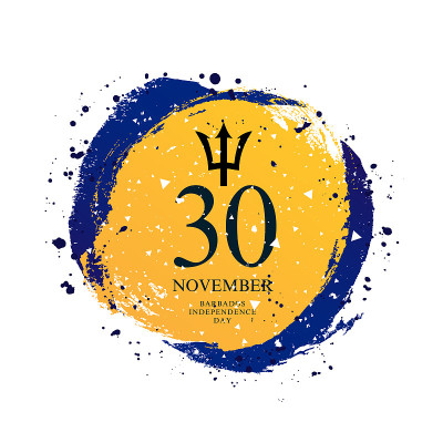 巴巴多斯的旗帜，呈圆形。11月30日
