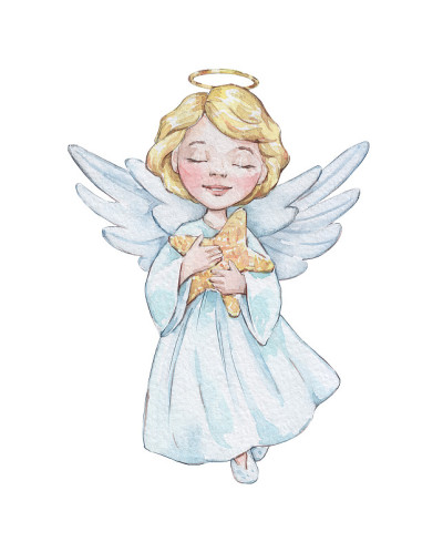 小天使的星星水彩画