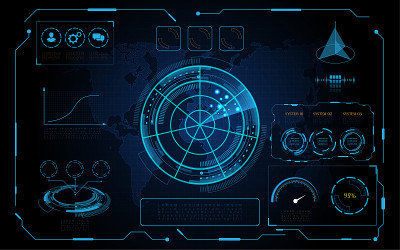 Futuristic HUD virtual screen user interface Abstr