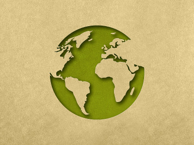 地球剪报的剪影。