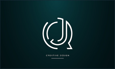 QJ, JQ字母抽象图标标志矢量字母组合
