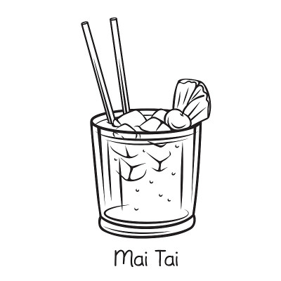 鸡尾酒配菠萝