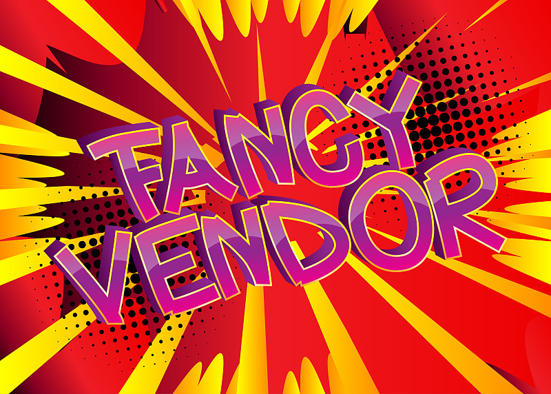 Fancy Vendor Comic book style cartoon words