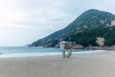 清晨靠近香港石澳村的海滩
