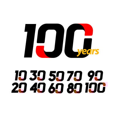 100周年庆典矢量模板设计插图