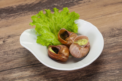 法式料理-加酱的蜗牛