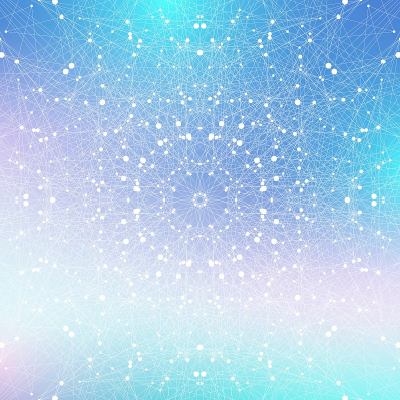 几何抽象背景与连接的线和点。为你的演示提供网络和连接背景。平面多边形的背景。科学的矢量图