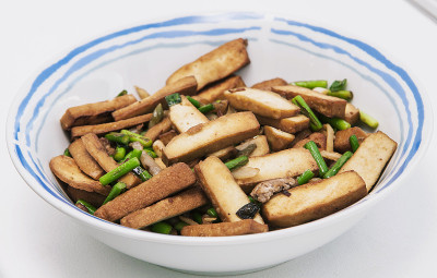 熏豆腐配青菜