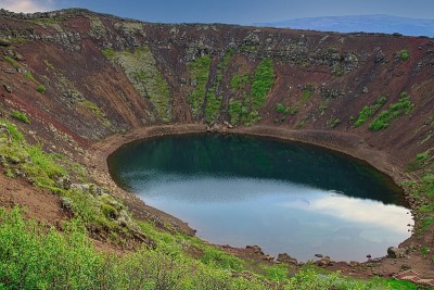 冰岛西南部金圈的克里德火山口