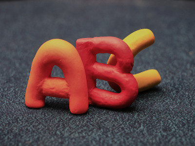 元音和粘土字母表，ABC
