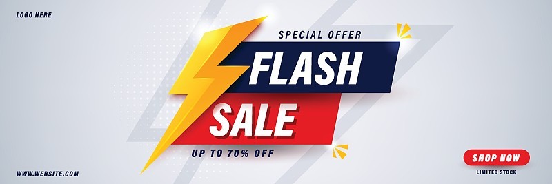 Flash sale banner template design for web or socia