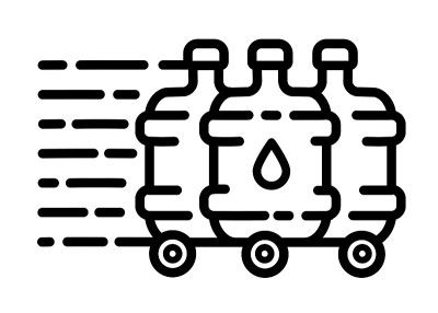 塑料水瓶交付轮廓图标