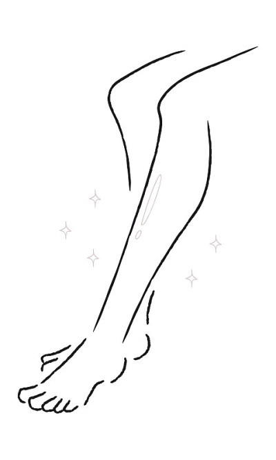脱毛插图。美丽的女性的腿。