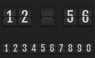 数字从机械记分牌字母表。