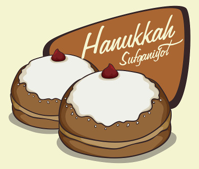 美味的新鲜Sufganiyot。