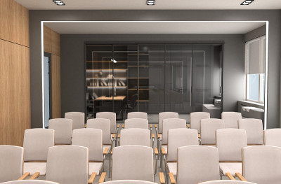 室内，展厅，3D插图
