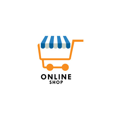 网上商店标识矢量模板设计插图