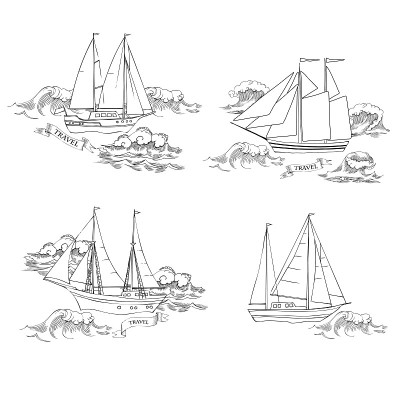 海上旅游元素集