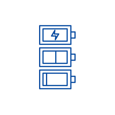 Battery charge line icon concept. Battery charge f