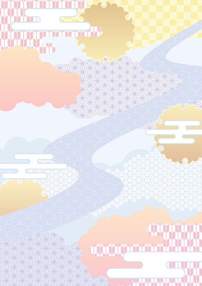 日本传统背景与云