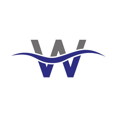 字母W标志标识设计模板。W字母字母标志现代，平面和极简的商业标志