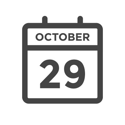 10月29日日历日或截止日期或约会日期