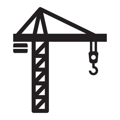 建筑和工业起重机与钩矢量图标设计