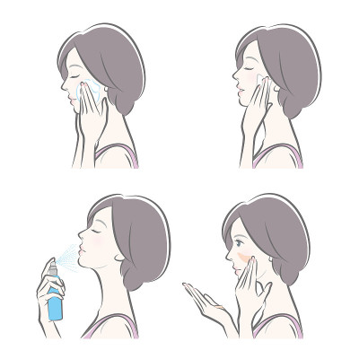 一个女人做皮肤护理的插图