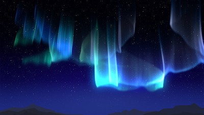 北极光和星空