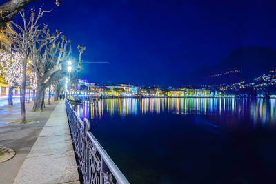 卢加诺的夜景