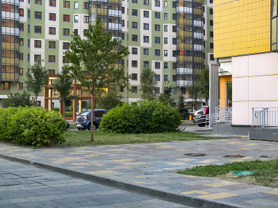 傍晚可爱的市区。莫斯科,俄罗斯。傍晚可爱的市区。莫斯科,俄罗斯。