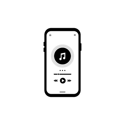 音乐播放器。媒体播放器的屏幕。音乐应用程序。移动应用程序界面。向量股票插图