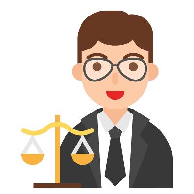 律师图标，职业和工作矢量插图
