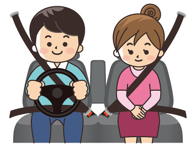 和一对夫妇一起开车。车内。