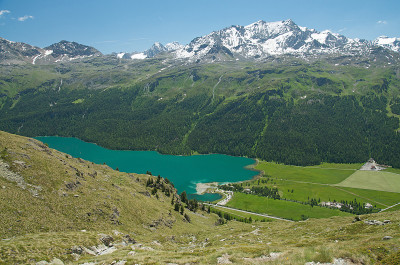 瑞士阿尔卑斯山的风景