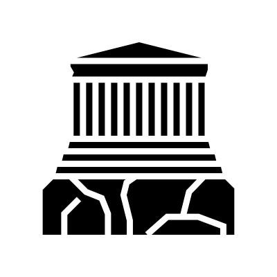 古希腊雅典卫城建筑象形文字建筑矢量插图