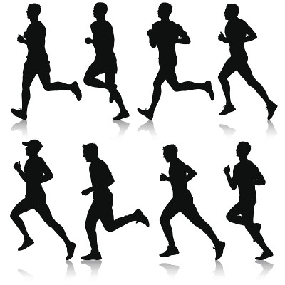 的轮廓。短跑运动员，男人。矢量图