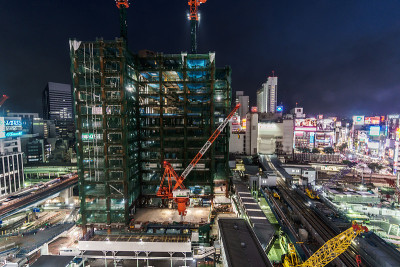 东京涩谷重建夜景